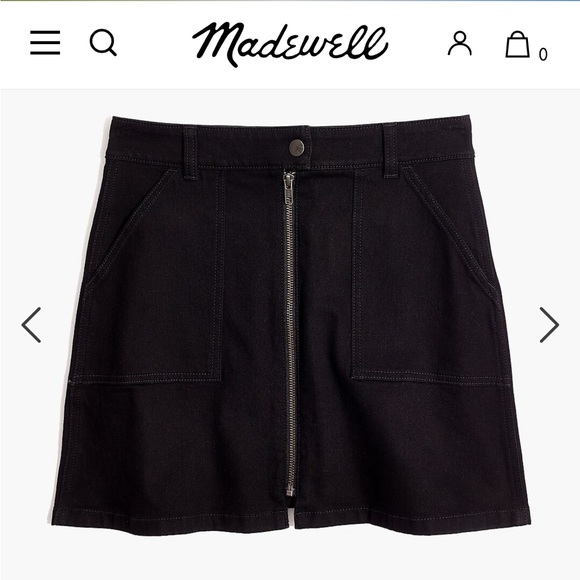 MADEWELL Denim Utility Zip Skirt in Black Frost - Picture 4 of 5